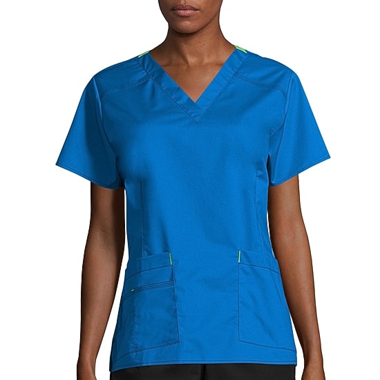 Wink® Wonderflex Verity Womens V Neck Short Sleeve Tag Free Scrub Top