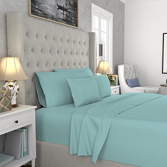 Color Sense Premium Cotton Blend Wrinkle-Resistant Sateen Weave Sheet Set