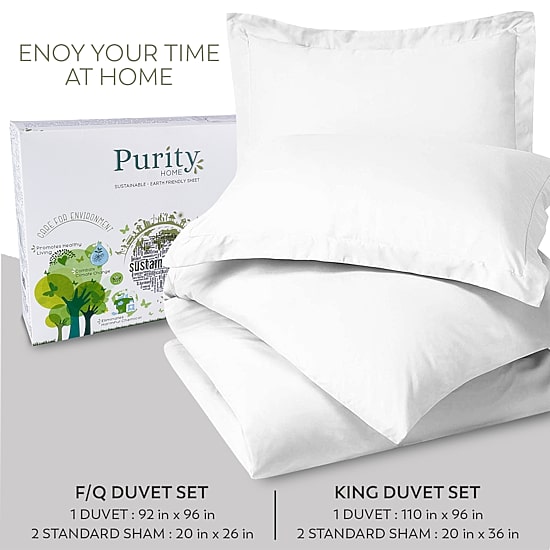 Purity Home Sateen 3-pc. Duvet Cover Set