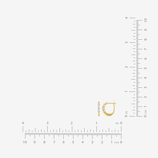 (H-I / I1) Womens 1/2 CT. T.W. Lab Grown White Diamond 10K Gold 15.2mm Hoop Earrings