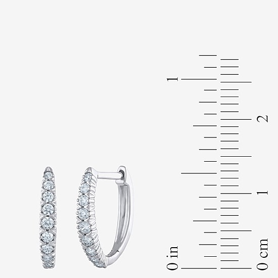 1/4 CT. T.W. Natural White Diamond 10K White Gold 11.8mm Hoop Earrings