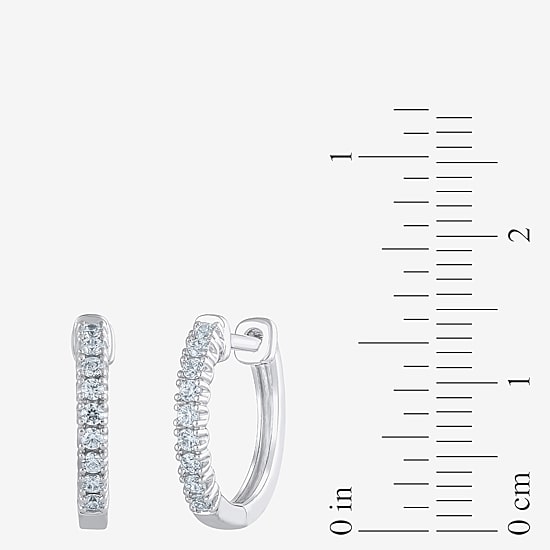1/4 CT. T.W. Natural White Diamond 14K White or Yellow Gold 14mm Hoop Earrings