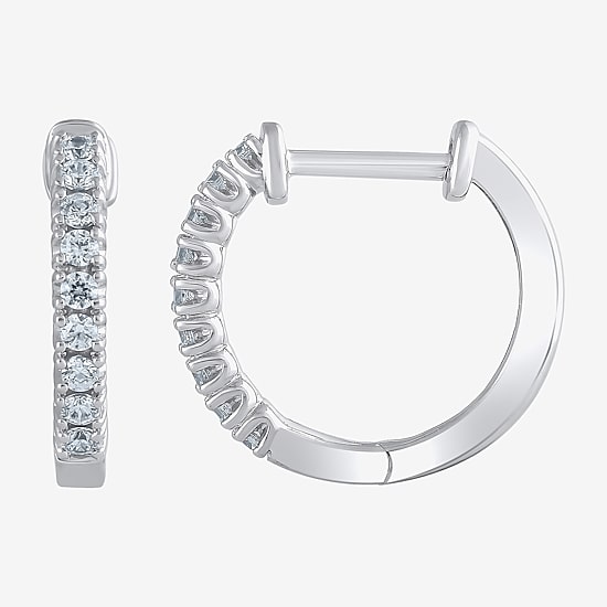 1/4 CT. T.W. Natural White Diamond 14K White or Yellow Gold 14mm Hoop Earrings