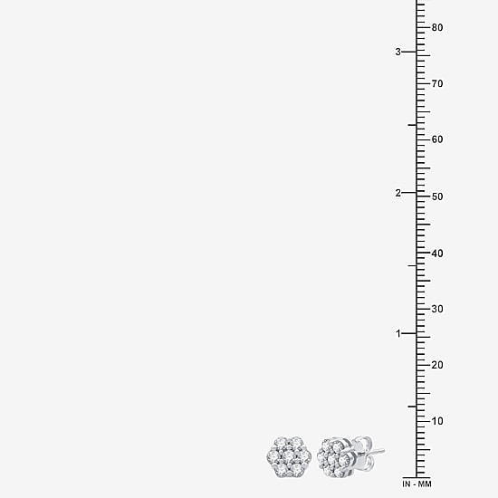 Diamond Blossom 1/2 Ct. T.W. 1/2 CT. T.W. Natural White Diamond 10K Gold 7.1mm Stud Earrings