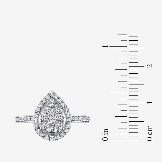 Womens 1/2 CT. T.W. Natural White Diamond 14K Two Tone Gold Cocktail Ring