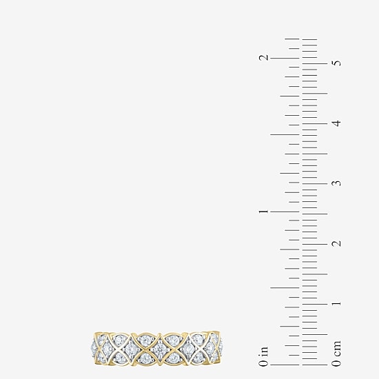 (H-I / I1) Womens 2MM 1/2 CT. T.W. Lab Grown White Diamond 10K Gold Band