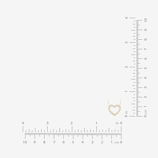 (H-I / I1) Womens 1/4 CT. T.W. Lab Grown White Diamond 10K Gold Heart 18 Inch Pendant Necklace
