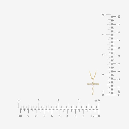 (H-I / I1) Womens 1/4 CT. T.W. Lab Grown White Diamond 10K Gold Cross 18 Inch Pendant Necklace
