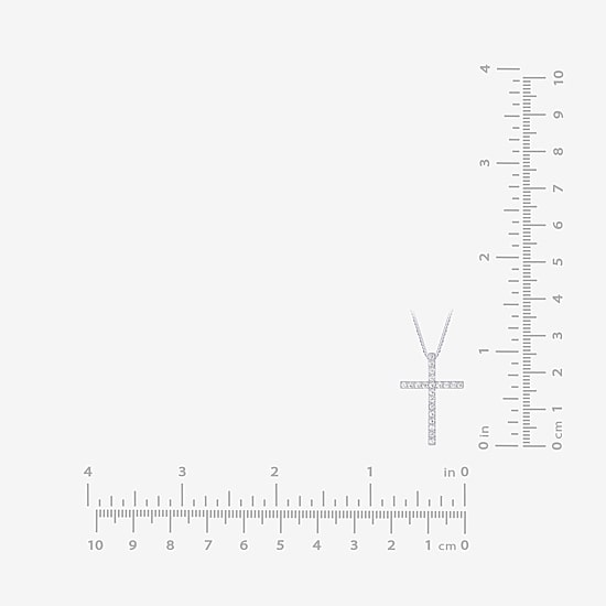 (H-I / I1) Womens 1/2 CT. T.W. Lab Grown White Diamond 10K Gold Cross 18 Inch Pendant Necklace