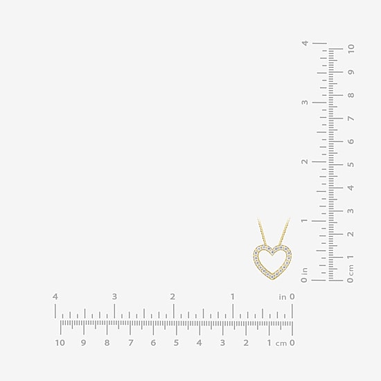 (H-I / I1) Womens 1/2 CT. T.W. Lab Grown White Diamond 10K Gold Heart 18 Inch Pendant Necklace
