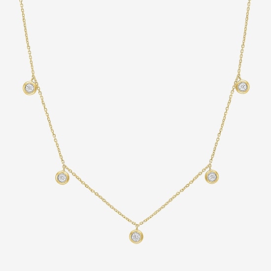 (G-H / I1-I2) Womens 1/6 CT. T.W. Lab Grown White Diamond 10K Gold 18 Inch Pendant Necklace
