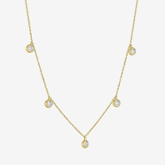 (G-H / I1-I2) Womens 1/6 CT. T.W. Lab Grown White Diamond 10K Gold 18 Inch Pendant Necklace