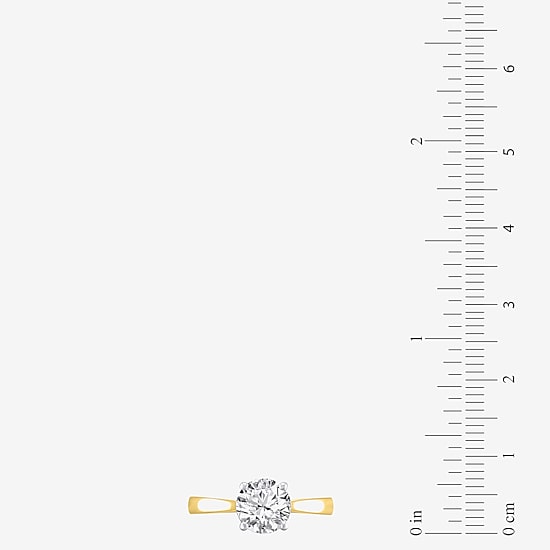 (H-I / Si2) Womens 1 1/2 CT. Lab Grown White Diamond 14K Gold Round Solitaire Engagement Ring