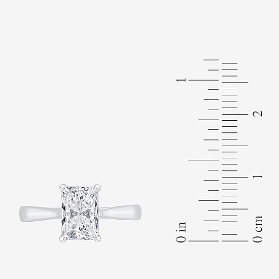 (G / VS2) Womens 2 CT. Lab-Grown White Diamond 14K Gold Radiant-cut Solitaire Engagement Ring