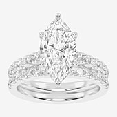 Signature By Modern Bride (G-H / Vs2-Si1) Womens 3 CT. T.W. Lab Grown White Diamond 14K Gold Marquise Side Stone Bridal Set