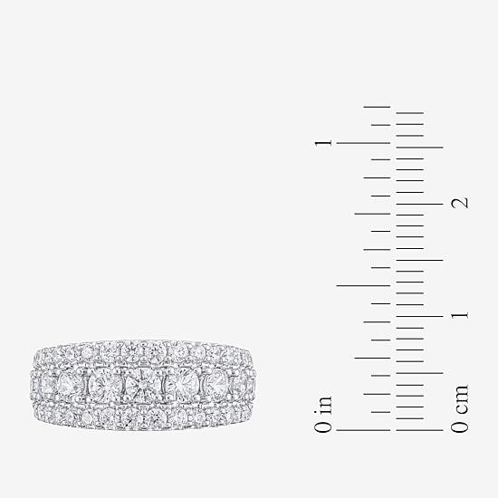 (H-I / I1) Womens 2 CT. T.W. Lab Grown White Diamond 10K Gold Anniversary Band
