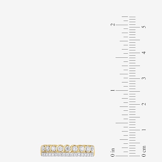 (H / I1) Womens 1/2 CT. T.W. Lab Grown White Diamond 10K Two Tone Gold Anniversary Wedding Band