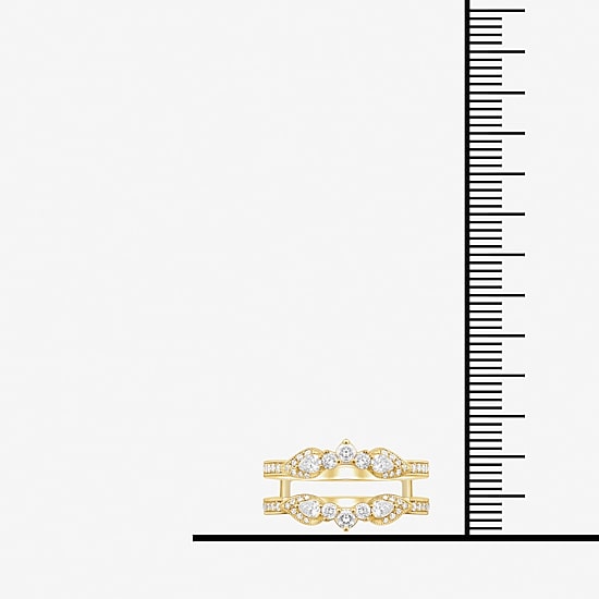 Womens 3/4 CT. T.W. Natural White Diamond 14K Gold Ring Guard