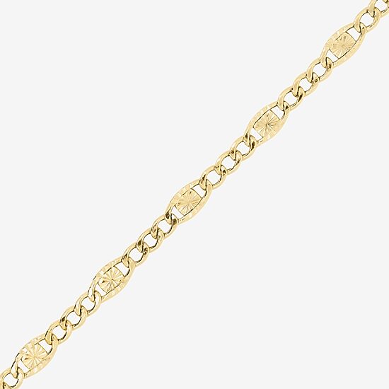Womens 14K Gold 7.5 Inch Semisolid Figaro Chain Bracelet