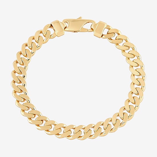 Unisex Adult 14K Gold 8 1/2 Inch Solid Link Chain Bracelet