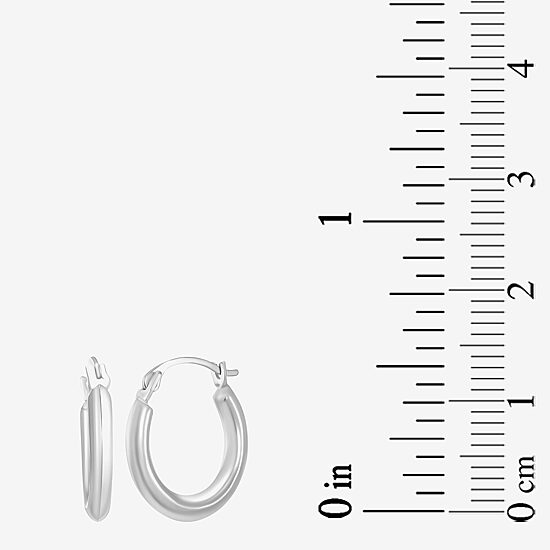 Womens 14K Gold 15mm Round Hoop Earrings