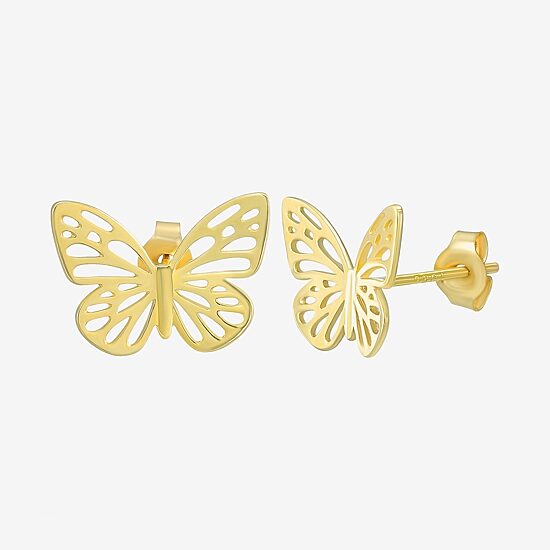 14K Gold 11.8mm Butterfly Stud Earrings