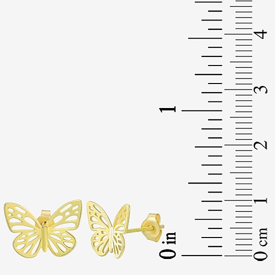 14K Gold 11.8mm Butterfly Stud Earrings