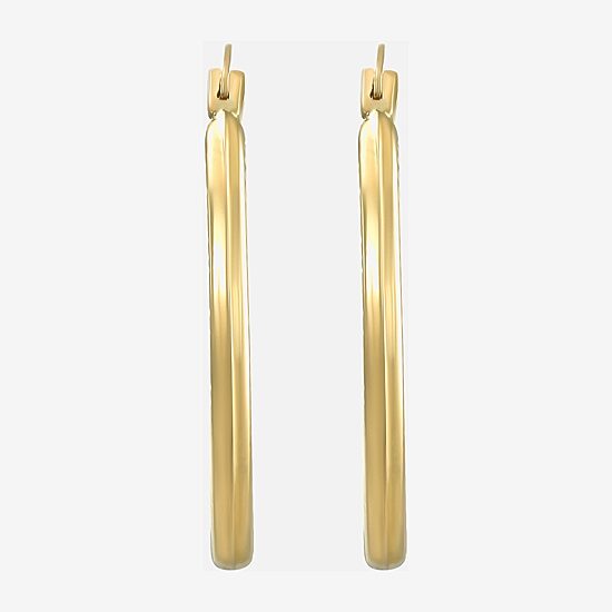 Womens 14K Gold 20mm Oval Hoop Earrings