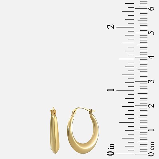 Womens 14K Gold 17mm Round Hoop Earrings