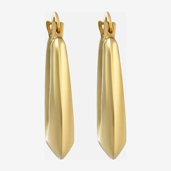 Womens 14K Gold 17mm Round Hoop Earrings