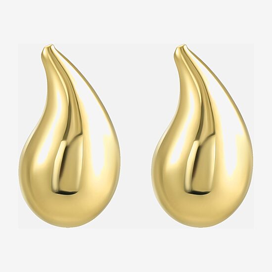 Womens 14K Gold Round Drop Earrings
