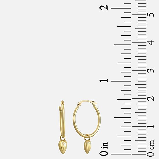 Womens 14K Gold 30mm Round Hoop Earrings