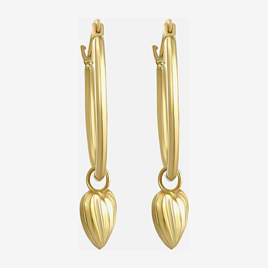 Womens 14K Gold 30mm Round Hoop Earrings