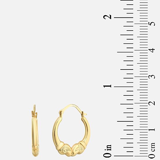 Womens 10K Gold 16.6mm Round Hoop Earrings