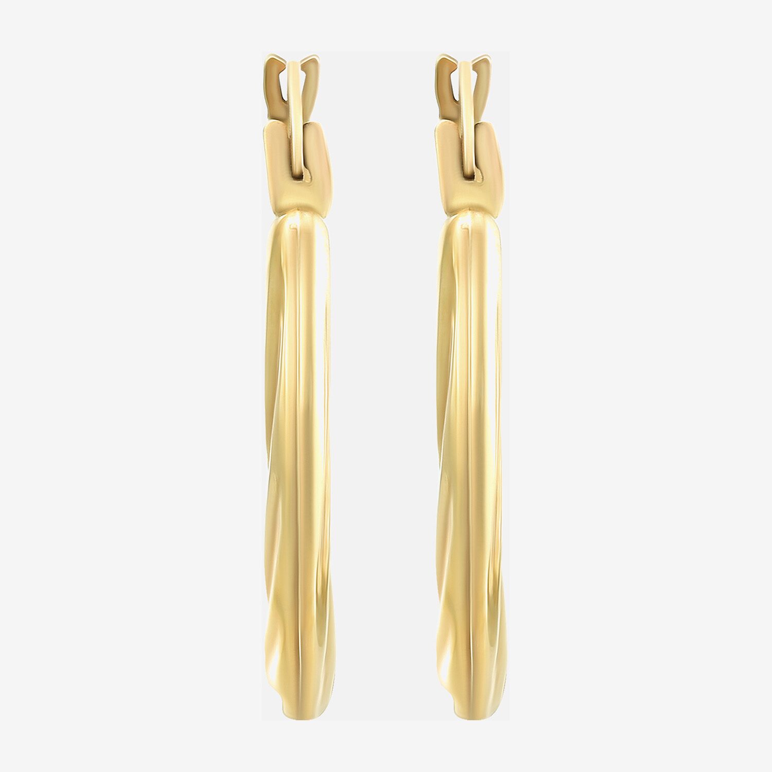 Womens 10K Gold 18mm Round Hoop Earrings