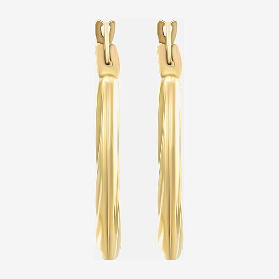 Womens 10K Gold 18mm Round Hoop Earrings