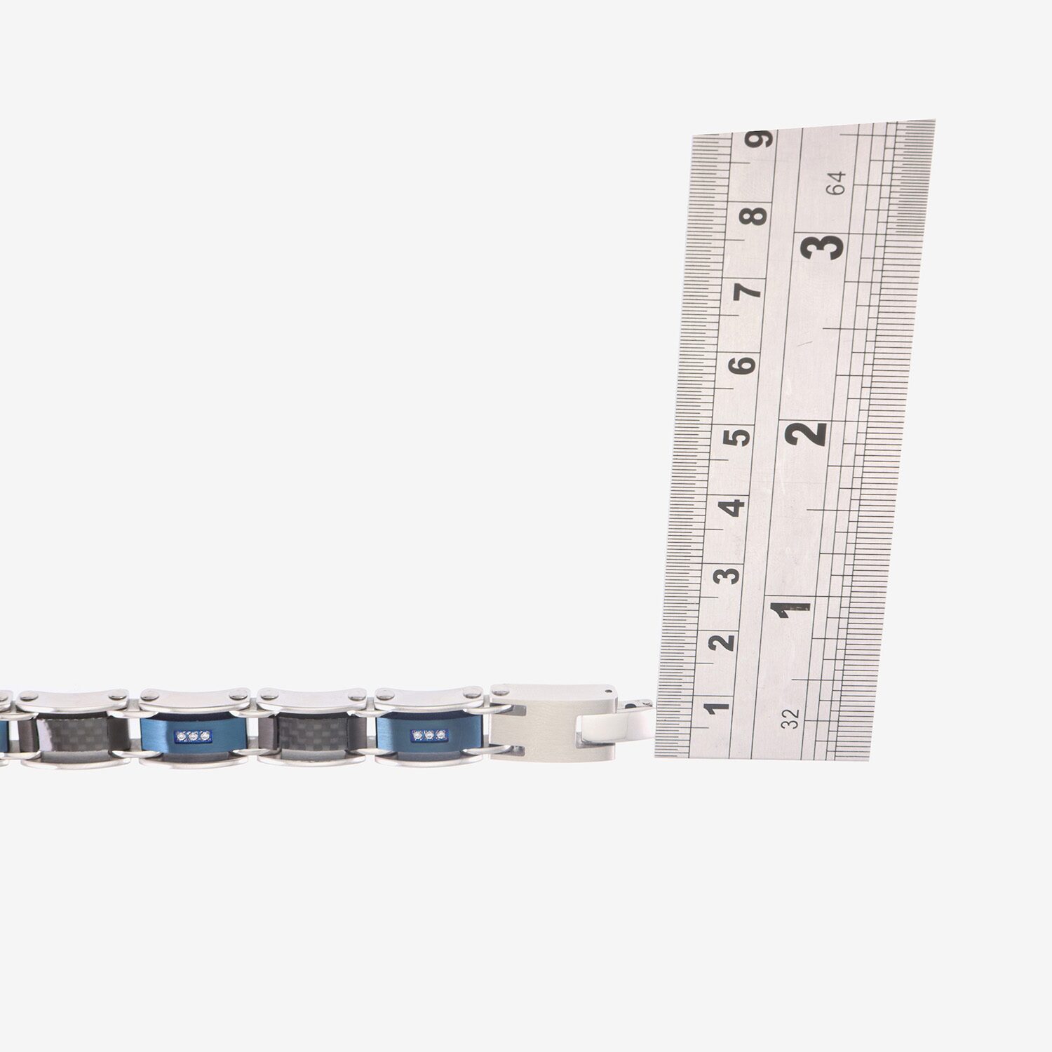 (H-I / I1) Mens Stainless Steel 8 1/2 Inch Link Bracelet