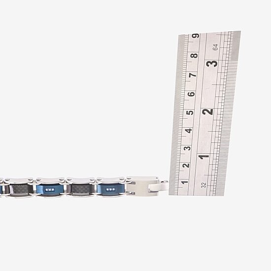 (H-I / I1) Mens Stainless Steel 8 1/2 Inch Link Bracelet