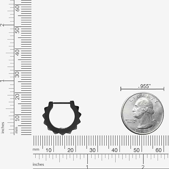 Mens Stainless Steel 15mm Hoop Earrings