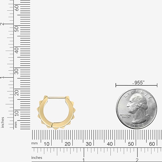 Mens Stainless Steel 15mm Hoop Earrings