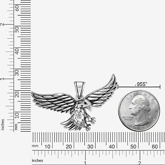 Eagle Mens Stainless Steel 24 Inch Pendant Necklace