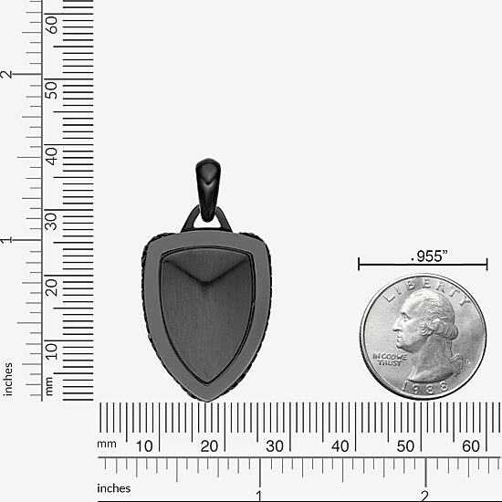 Shield Mens Stainless Steel 24 Inch Pendant Necklace