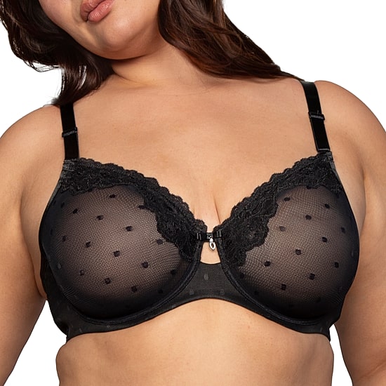 Curvy Couture Sheer Whisper Full Coverage Unlined Underwire Bra- 1368