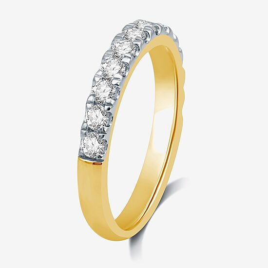 (H-I / I1) Womens 3MM 3/4 CT. T.W. Lab Grown White Diamond 14K Gold Wedding Band