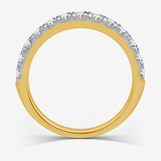 (H-I / I1) Womens 3MM 3/4 CT. T.W. Lab Grown White Diamond 14K Gold Wedding Band