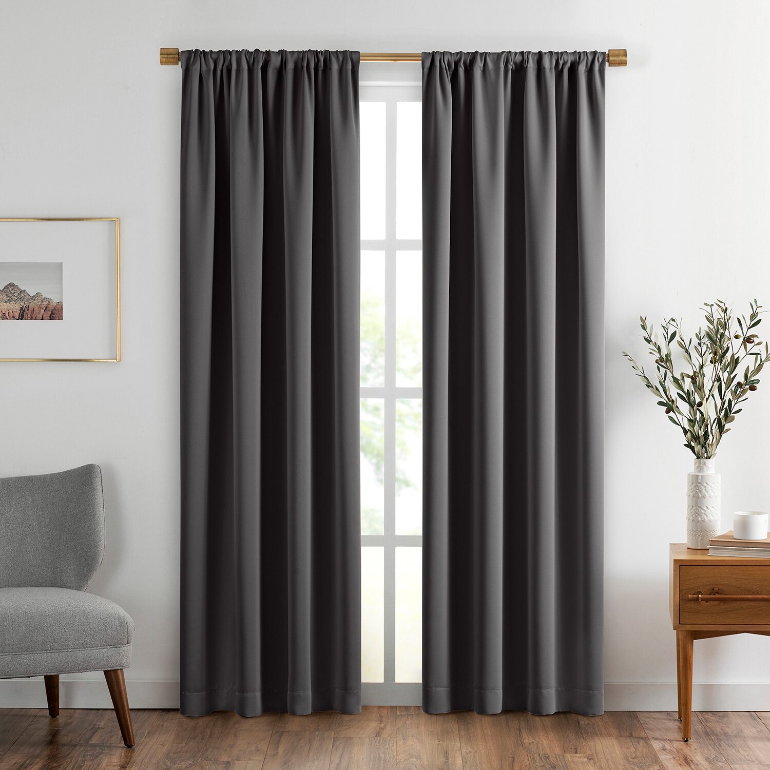 Elrene Home Fashions Vanderbilt Rod Pocket Energy Saving Blackout Single Curtain Panel
