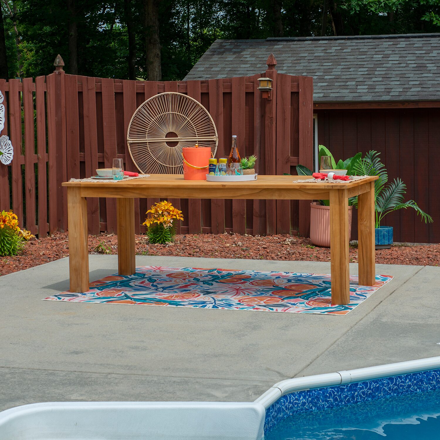 Carlbach Outdoor Teak 8-Seater Dining Table