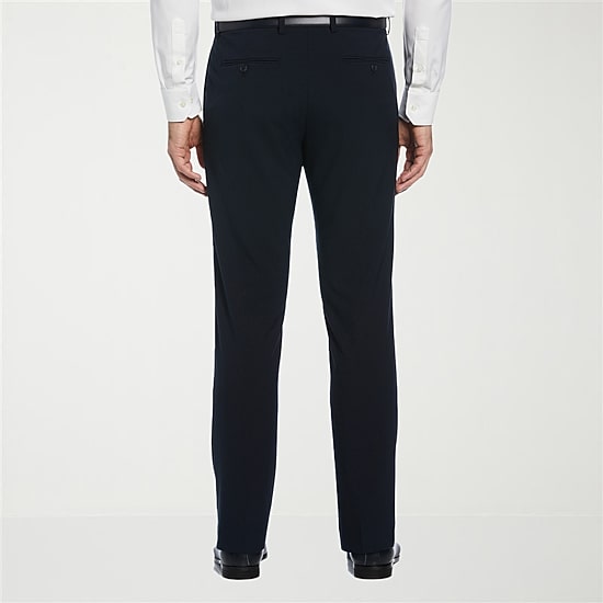 Savane Comfort Waist Mens Slim Fit Dress Flat Front Pant