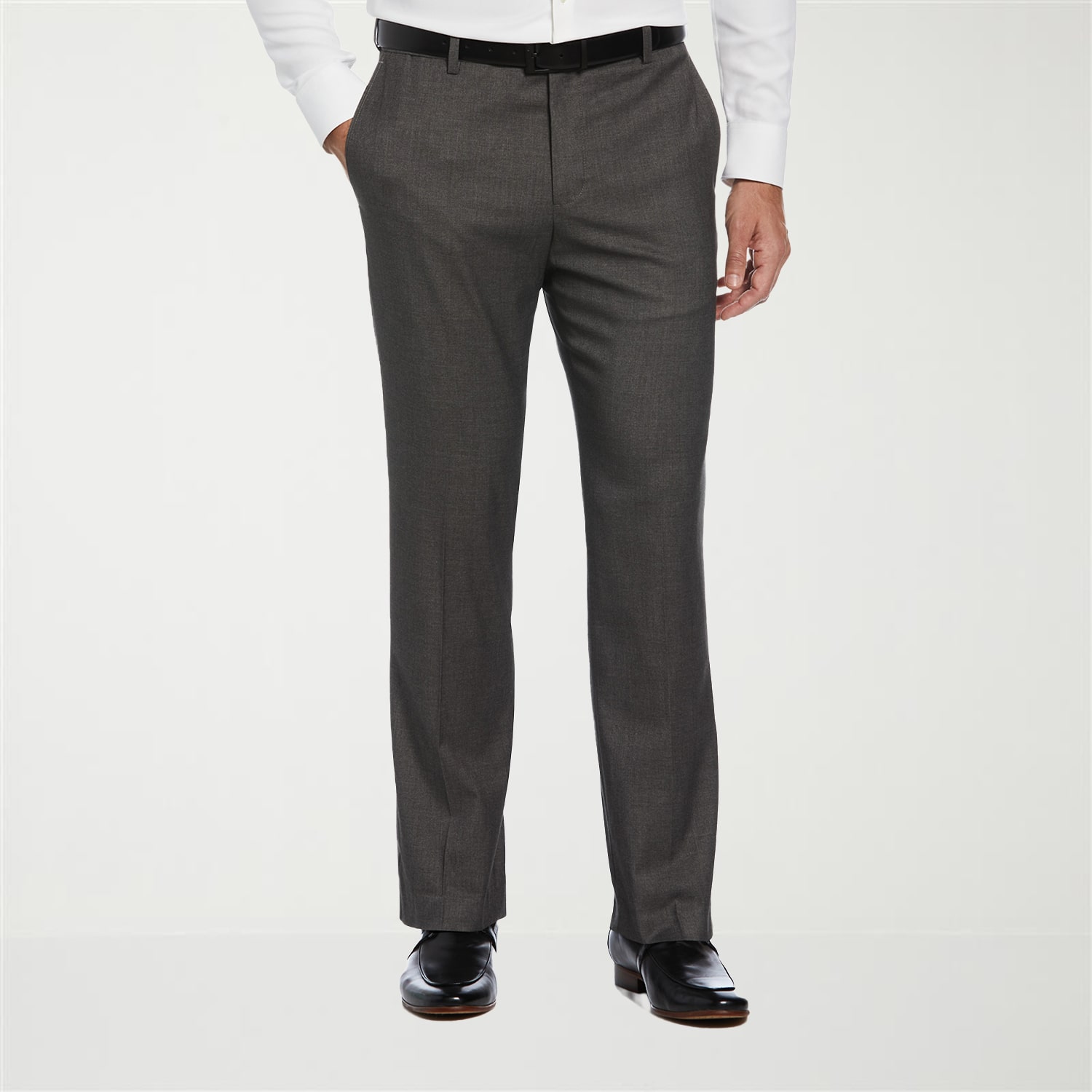Savane Premium Stretch Expandable Waist Mens Straight Fit Dress Flat Front Pant