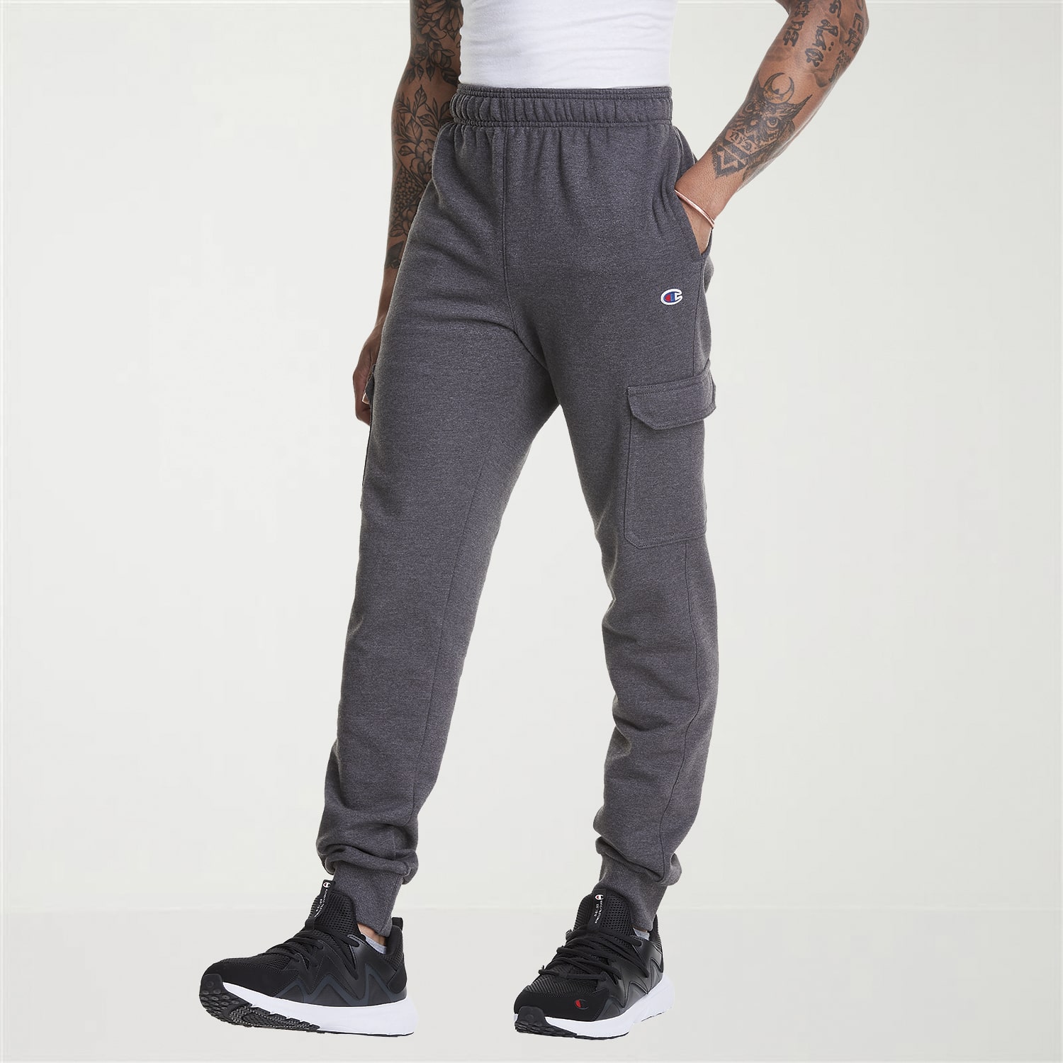 Champion Powerblend Fleece Mens Tapered Regular Fit Fleece Active Jogger Pant